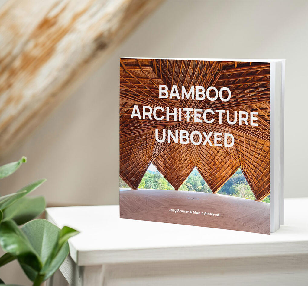 Bamboo Architecture Unboxed book on table